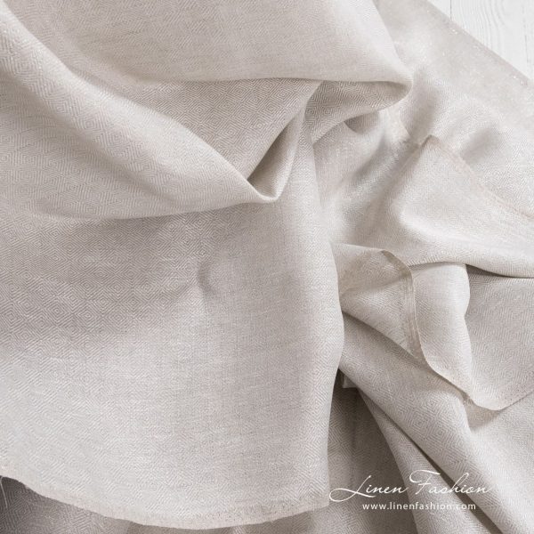 Linen grey fabric with silver PES