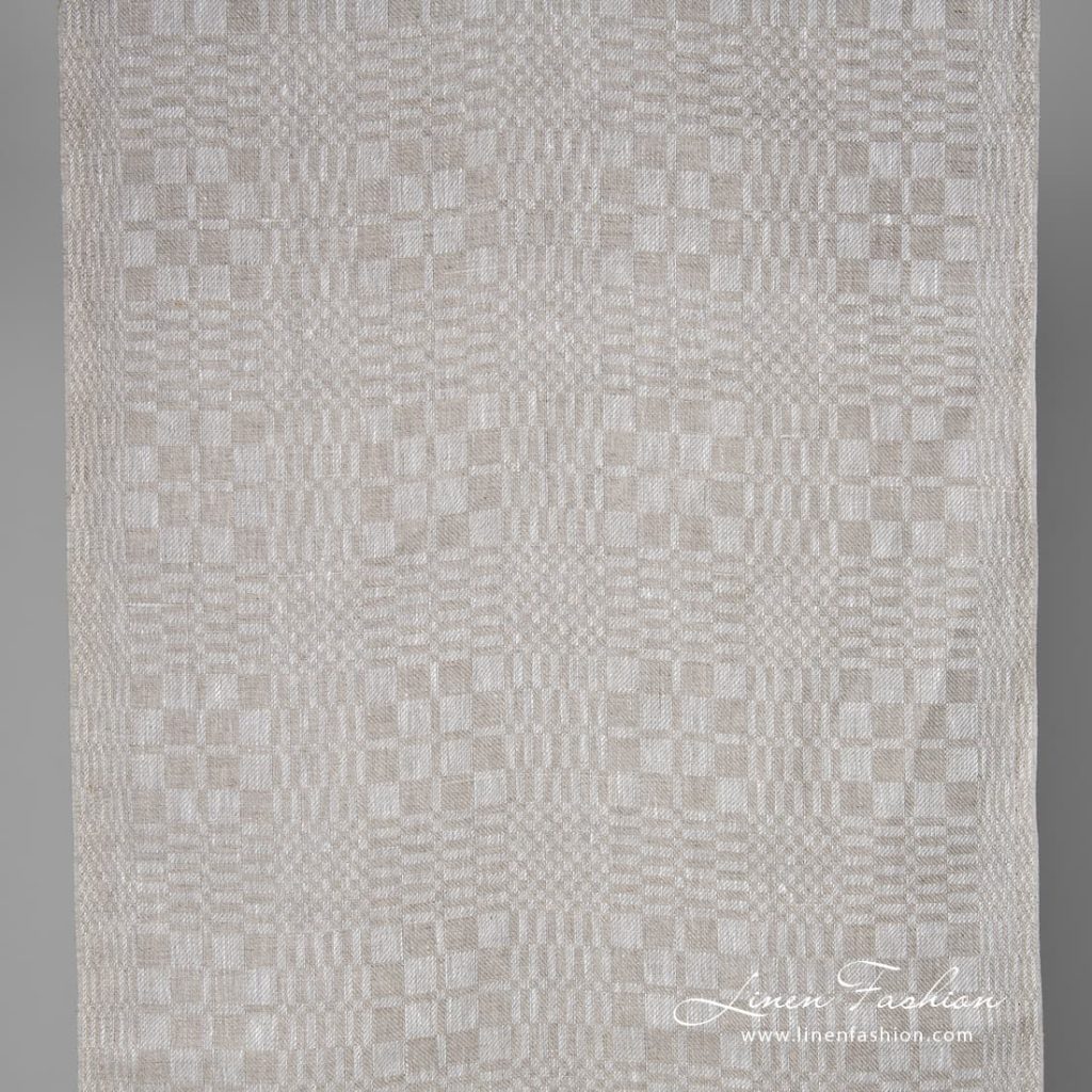 Linen fabric in grey checks