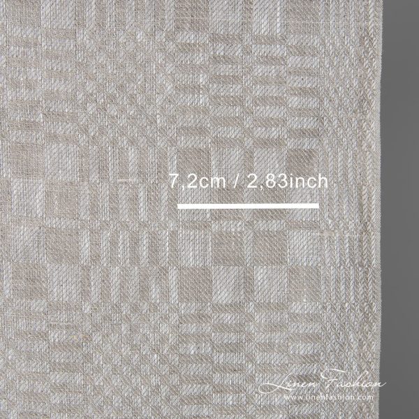 Towel linen fabric made from white and grey colour linen yarns
