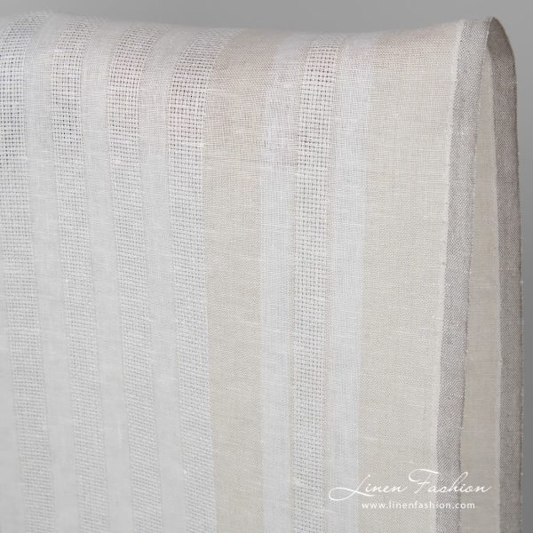 Off white fabric with stripes.