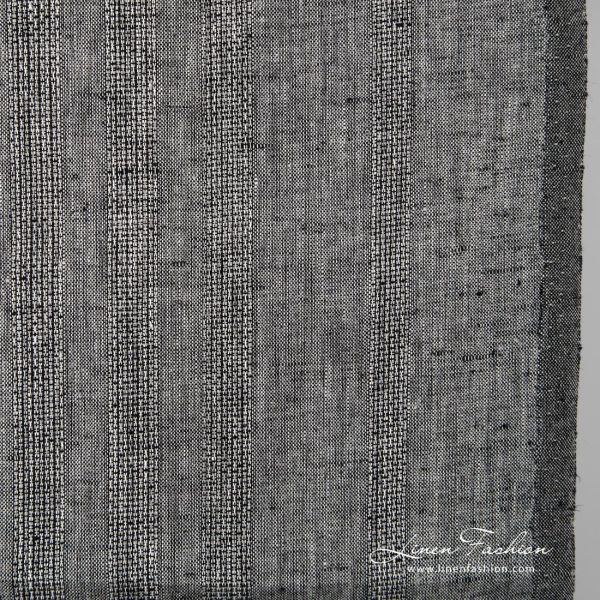 Black grey linen fabric.
