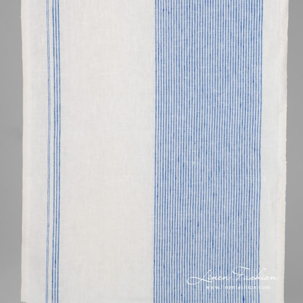 Linen fabric in narrow stripes