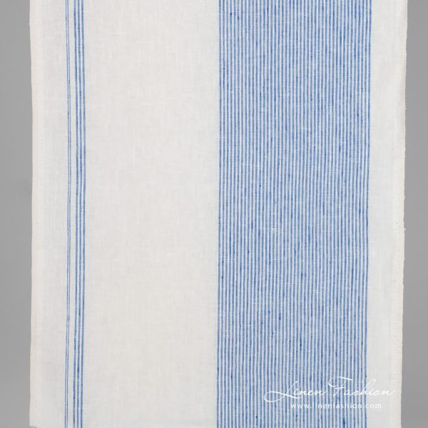 Linen fabric in narrow stripes