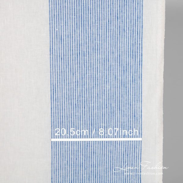 Linen fabric in vertical stripes