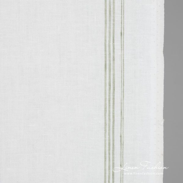 White linen fabric with stripes