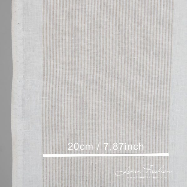 White linen fabric in stripes