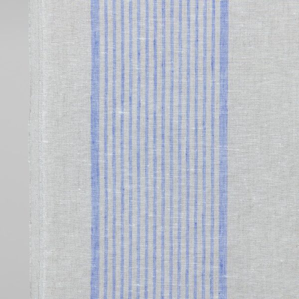 linen towel fabric blue stripes tiny
