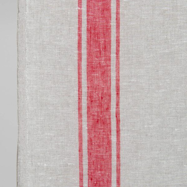 linen towel fabric red stripesblock on other border