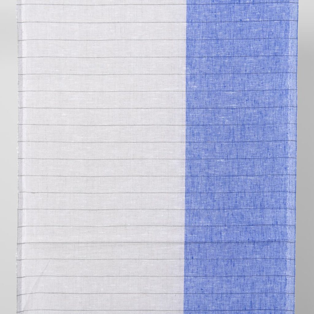 linen towel fabric beige blue