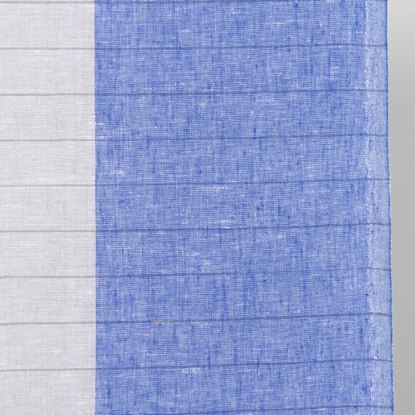 linen towel fabric beige blue, stripes