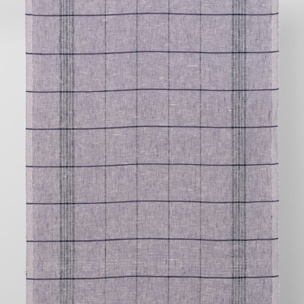 linen towel fabric violet checks