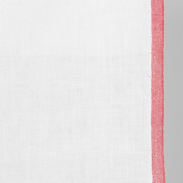 linen towel fabric white with red for towel