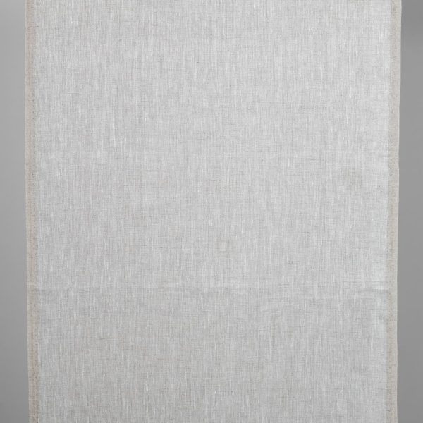 Narrow linen fabric natural beige with white