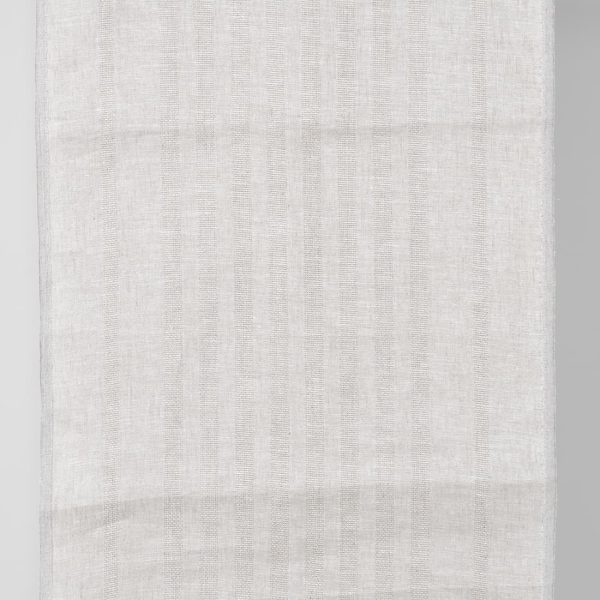 Narrow linen fabric natural and white with textured stripes