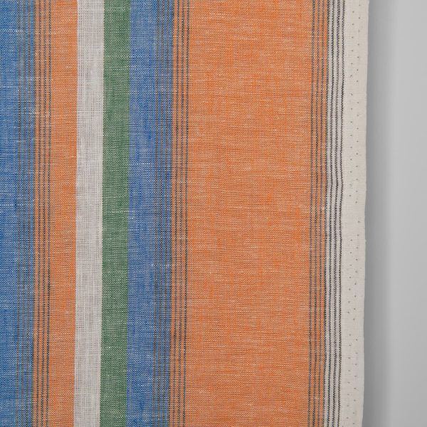 Narrow linen fabric in multicolour stripes, 50cm width