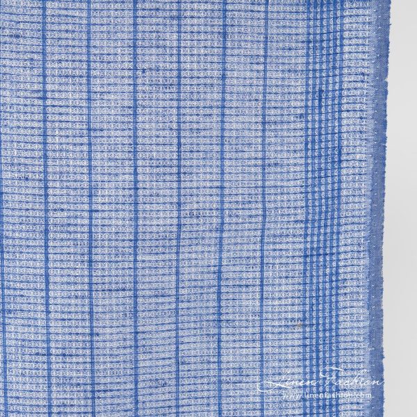 Blue white linen fabric.