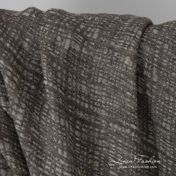 linen grey jacquard, asymmetric design.