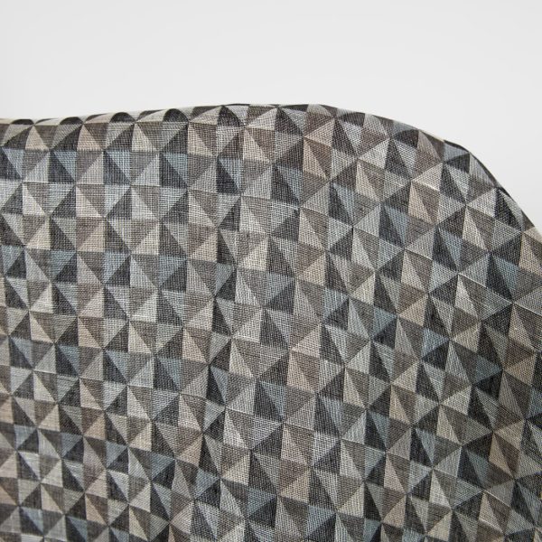 Linen fabric black and grey jacquard triangle pattern, double-layer