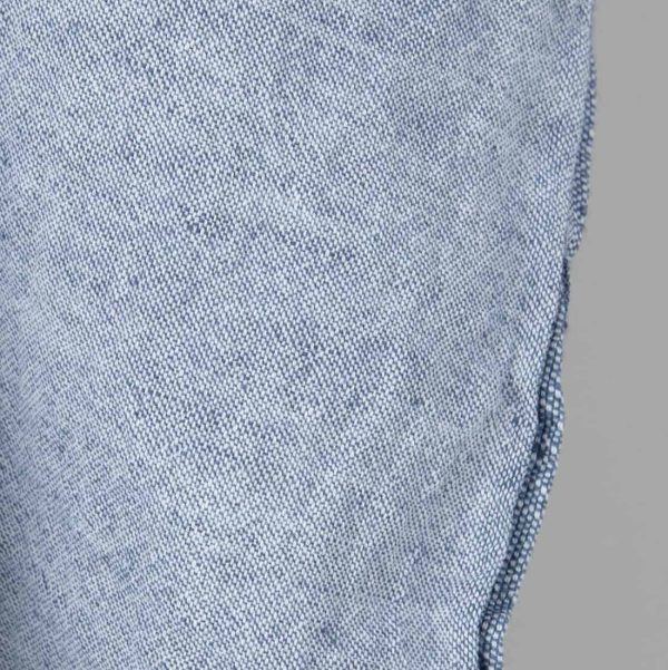 Wide washed linen cotton fabric white and blue mix, specially washed