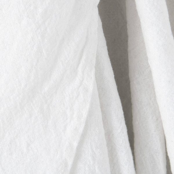 Wide washed linen cotton fabric bright white, extra wide