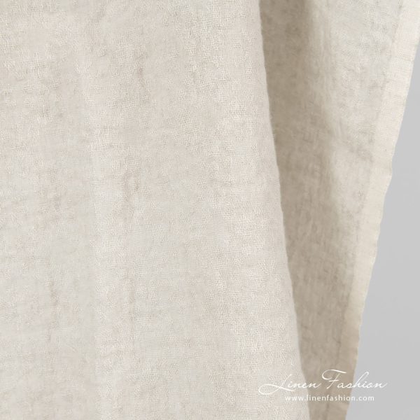 linen wool jacquard fabric, flower motif.