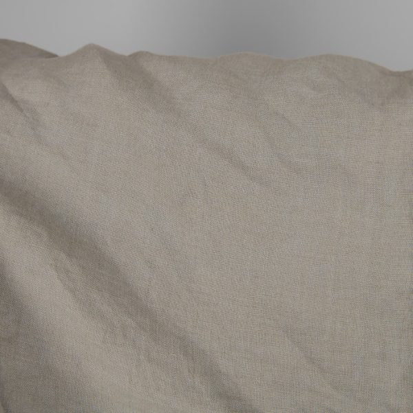 Washed linen fabric cool grey beige colour product photo