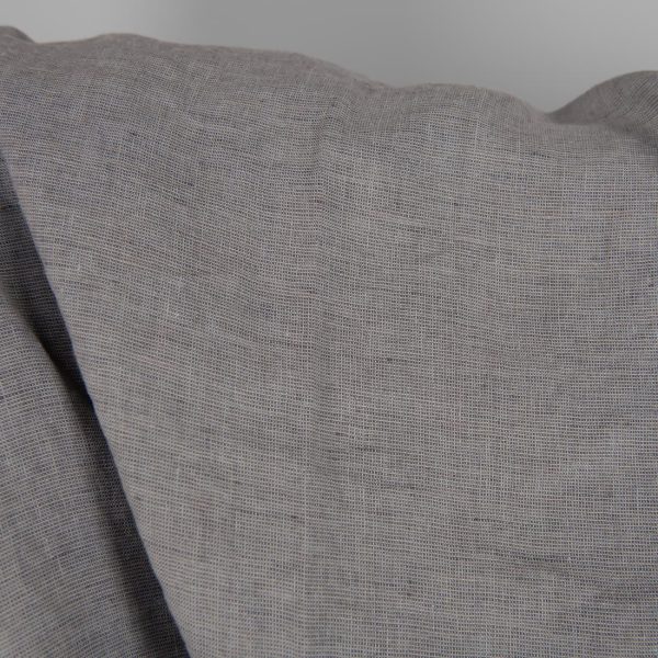 Washed linen fabric grey shades mix close up detail