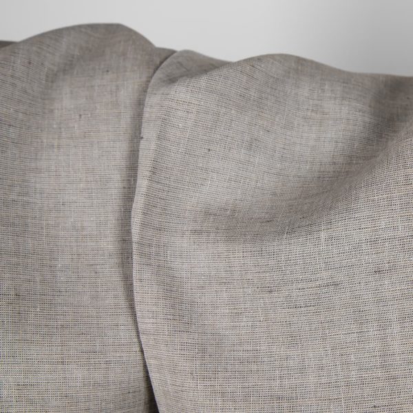 Linen fabric grey-brown and anthracite, 100% linen