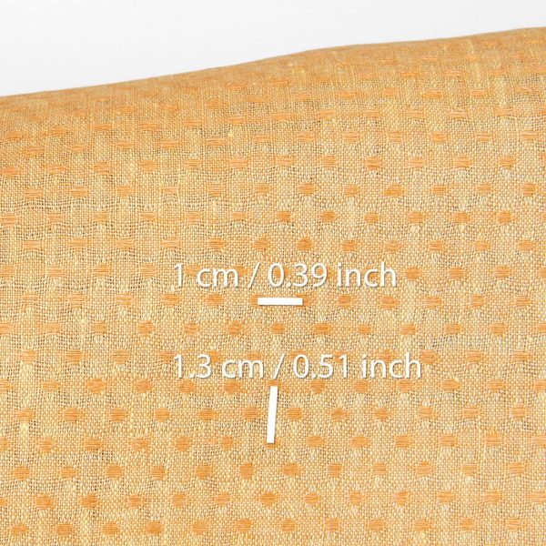 リネン生地 ライトイエロー＆クレイ ポルカドット - 画像 (4)