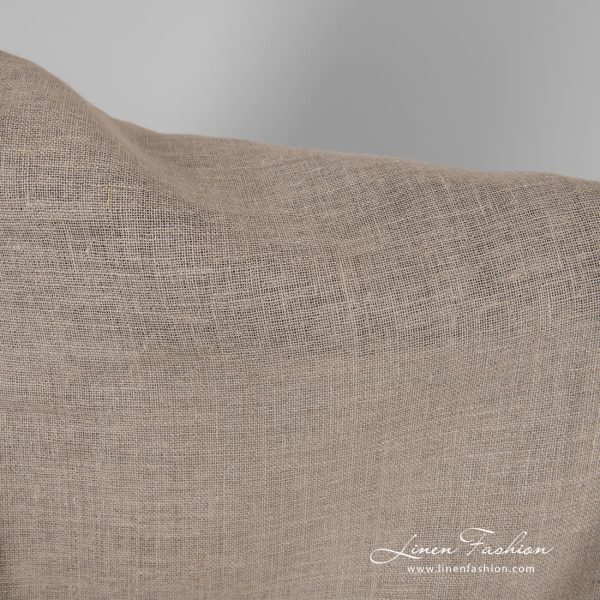 Linen fabric in natural grey color