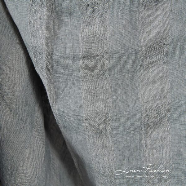 Linen fabric in grey checks