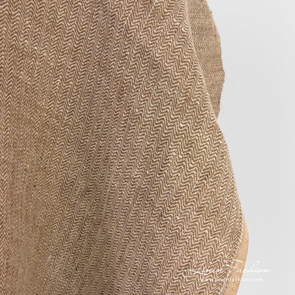 Brown linen fabric, specially washed to increase softness