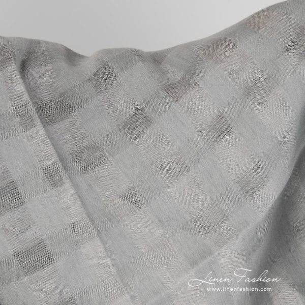Grey dyed linen fabric.