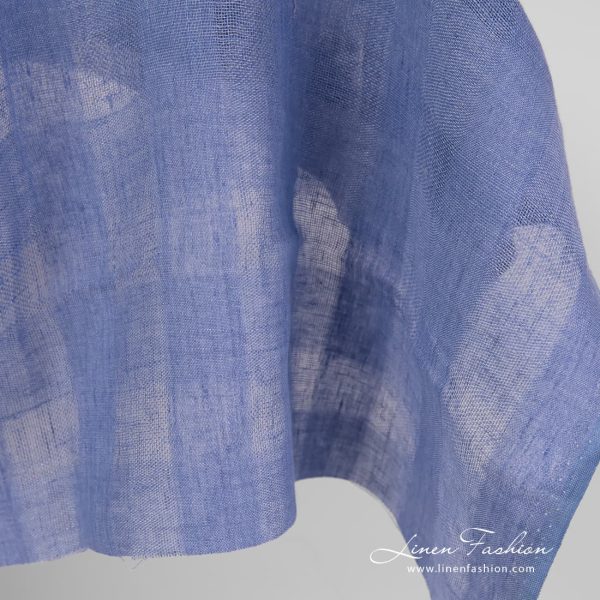 100% linen fabric in violet blue.