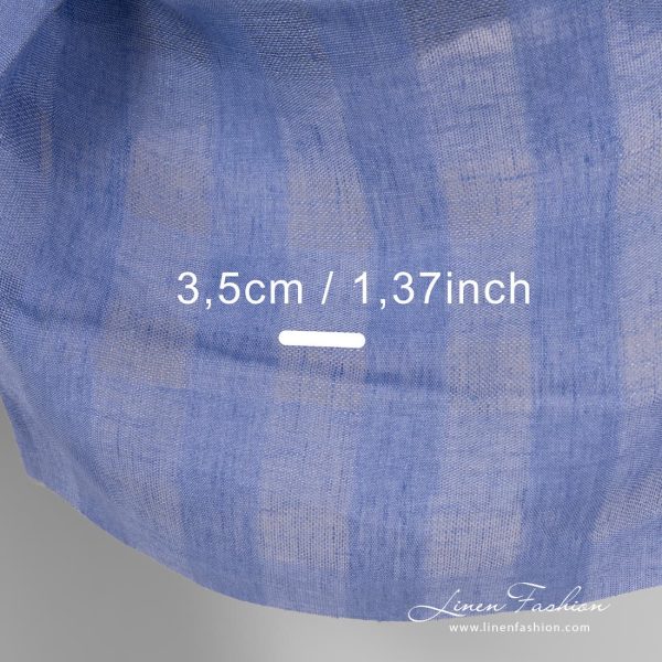 Violet blue dyed 100% linen fabric.