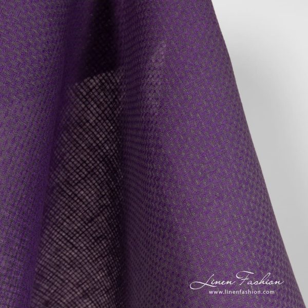 Violet linen fabric in dobby