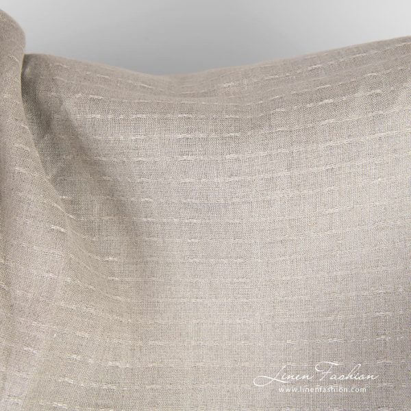 Natural linen fabric with dashes