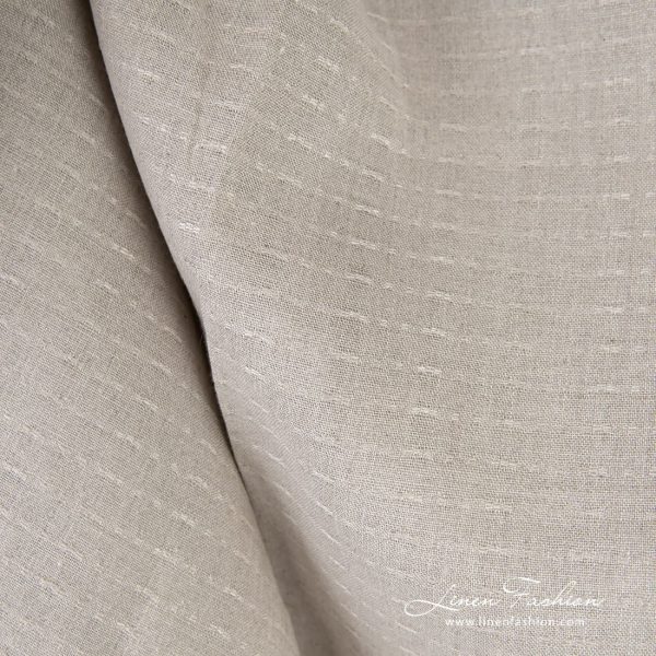 Natural linen fabric with prominent dashes