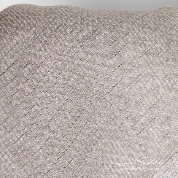 Natural linen fabric in diamond pattern