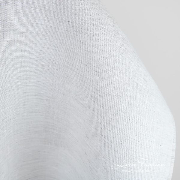 Off-white linen fabric, plain weave pattern