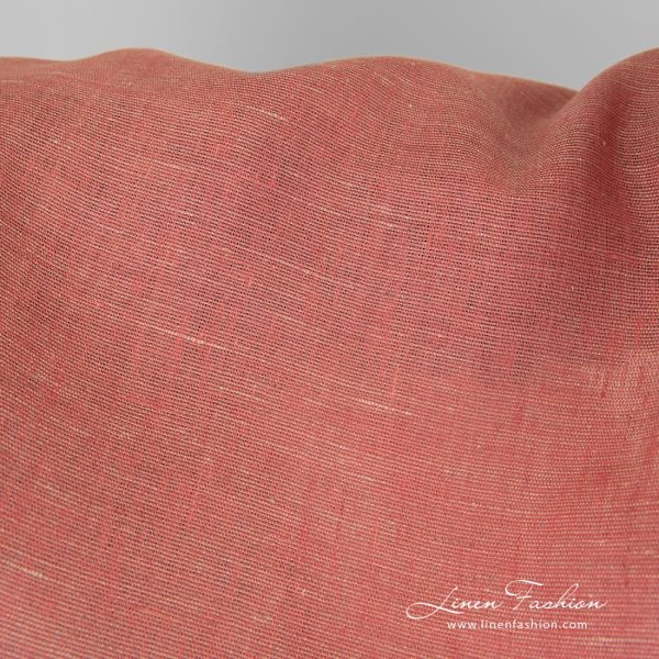 Greyish rosy linen fabric in melange