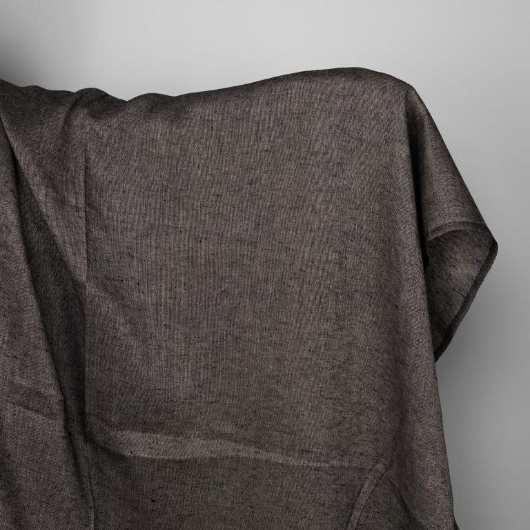 Linen fabric in natural and black pattern