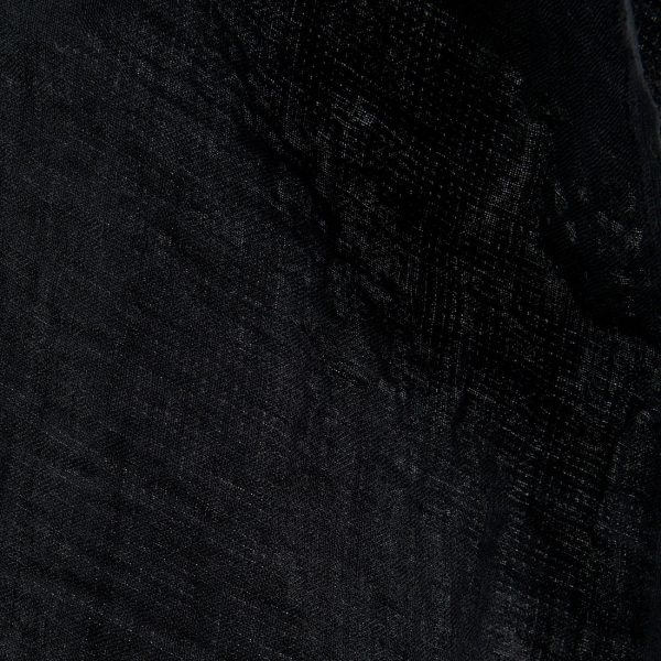 Linen fabric black double-layer, washed, true black