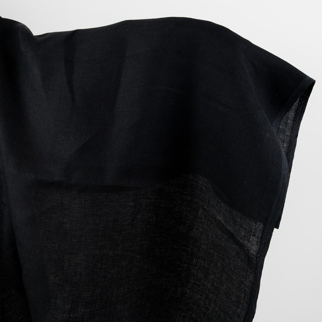 Linen fabric black double-layer