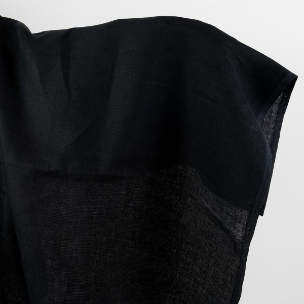Linen fabric black double-layer