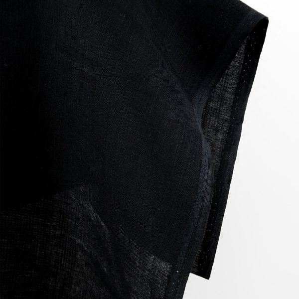 Linen fabric black double-layer, true black