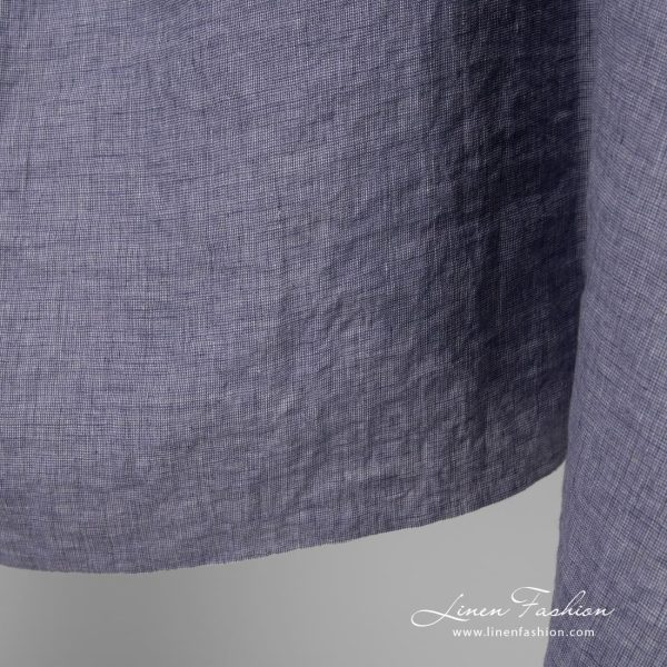 Violet linen fabric in melange, high quality