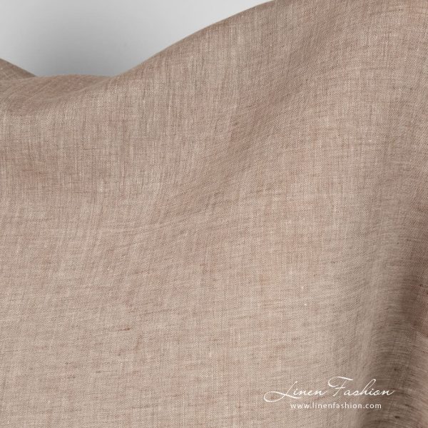 Light brown and beige linen fabric