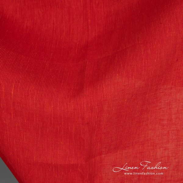 Scarlet red linen fabric