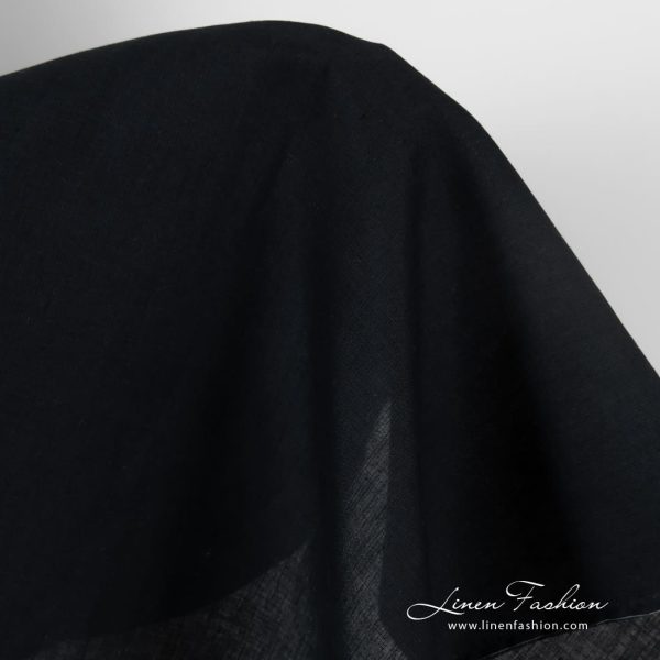Dark blue linen fabric with barely visible stripes